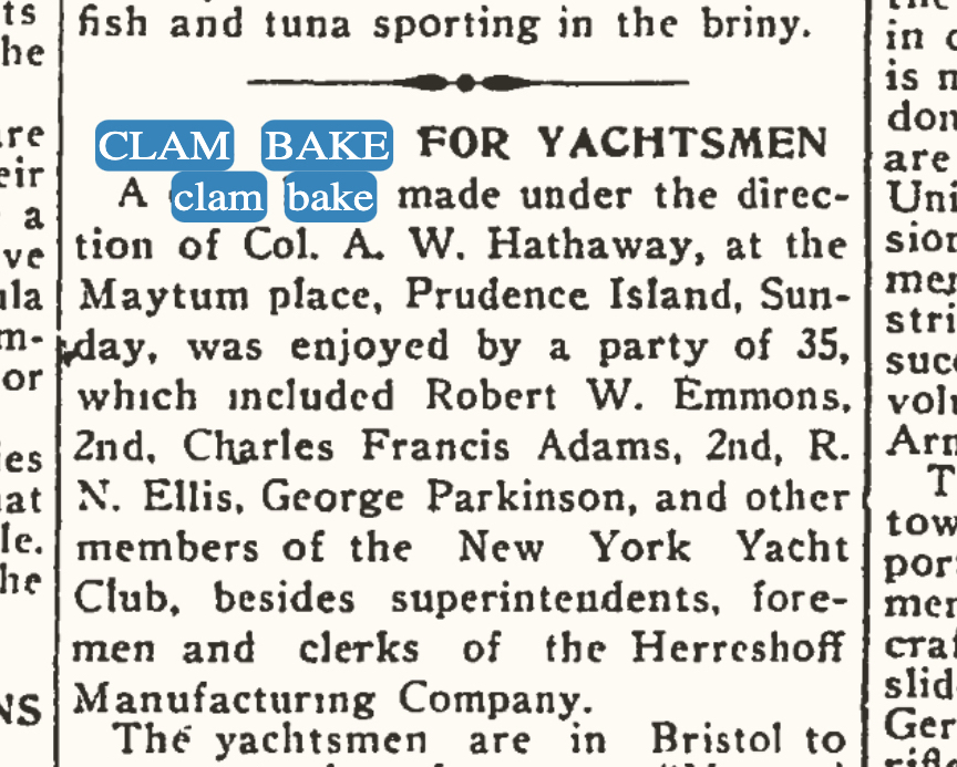 Clambake Article Clipping
