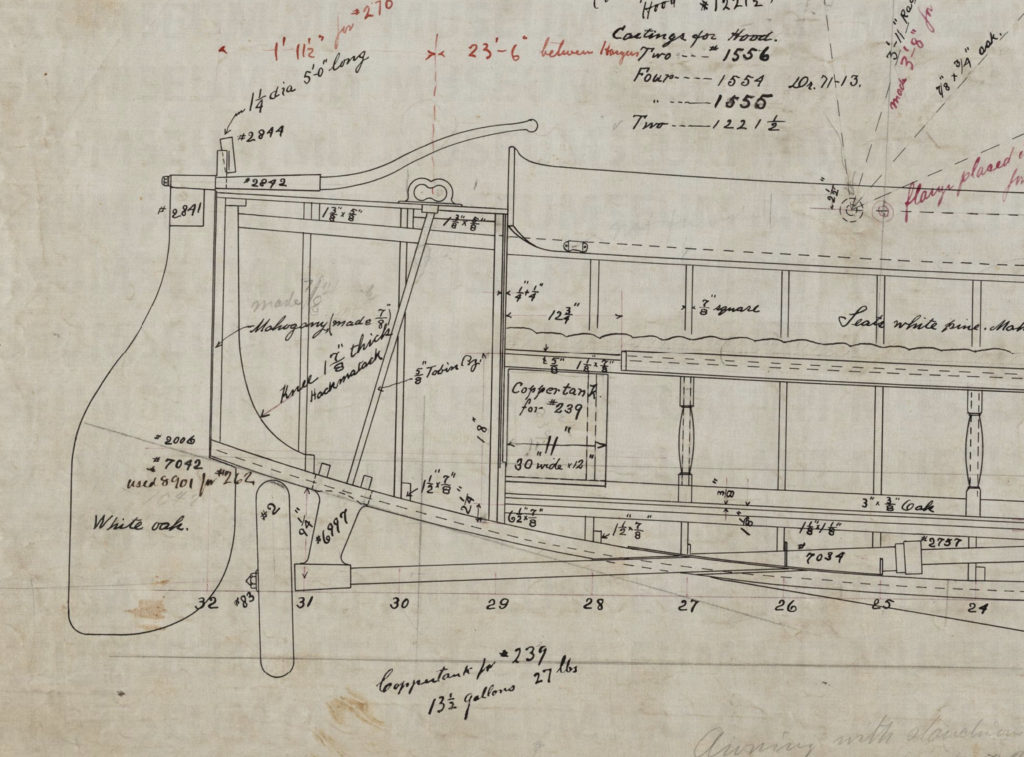 Detail of the construction drawing used for HMCo. #262,