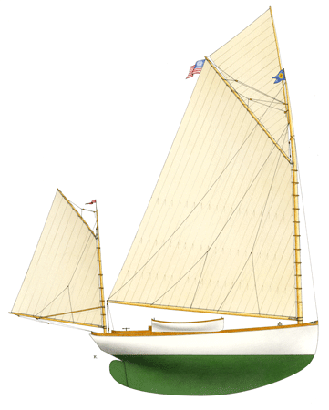 One of 2 of Kathy Bray's renderings of CONSUELO. With Green and White Hull