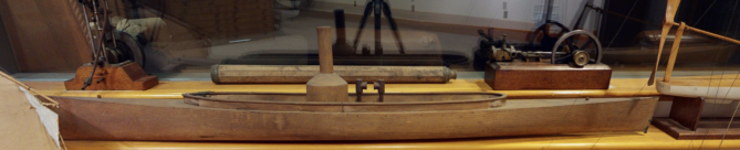 Wooden hand carved model of torpedo boat LIGHTNING