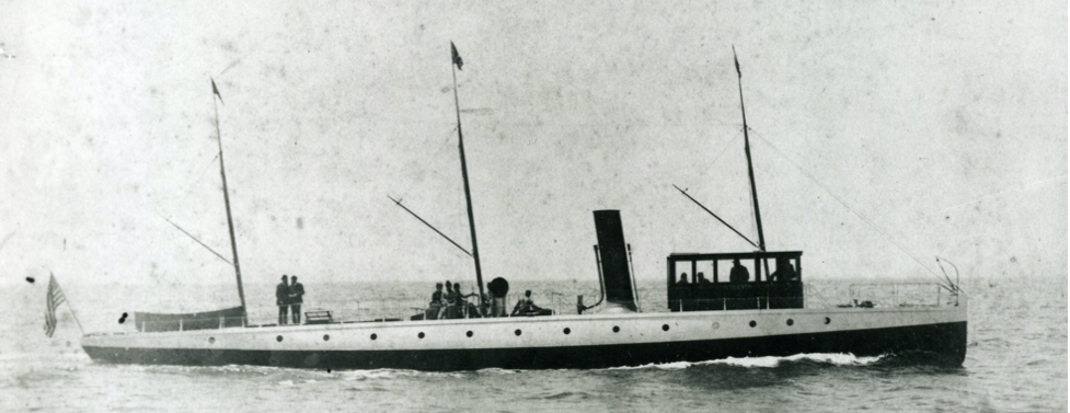 Black and White photo of a Steam Boat