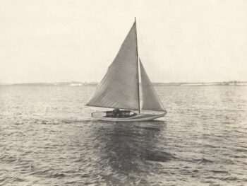 1st Watch Hill 15 footer. Trial Dec 18 1922. [Inscribed in pencil on verso by Nathanael G. Herreshoff.]