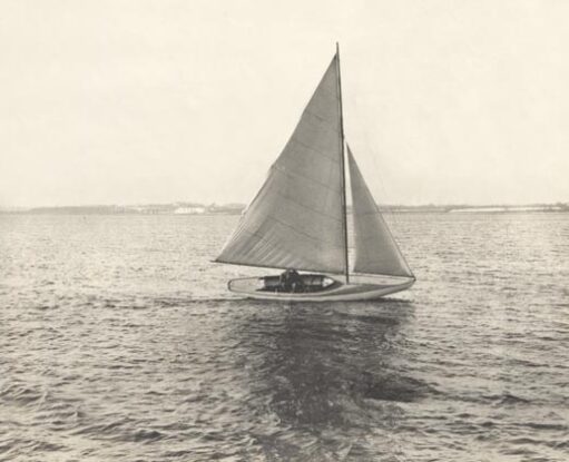1st Watch Hill 15 footer. Trial Dec 18 1922. [Inscribed in pencil on verso by Nathanael G. Herreshoff.]