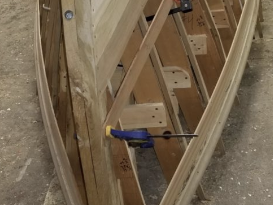 Wooden boat under construction